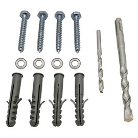 NKAIKE Lag Bolt Kit for Mounting TV Bracket Into Wood Or Concrete - Includes Heavy Duty Bolts, Fischer Concrete Anchors and 2 Drill Bits