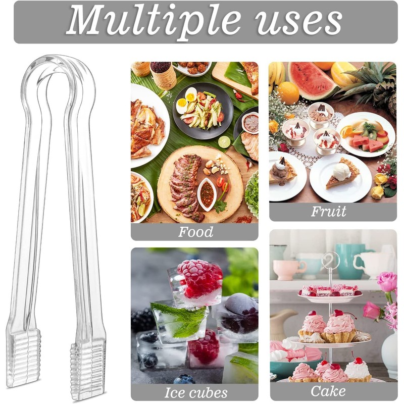 Clear Buffet Plastic Tong,Mini Plastic Buffet Serving Tong,Buffet Serving Tong