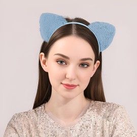TAANGTHOSE 4 Pcs Fluffy Cat Ears Headband for Toddlers Girls Cute Fuzzy Cat Headbands for Women Kitty Fur Ears Headband Hair Accessories for Christmas New Year Party Supplies