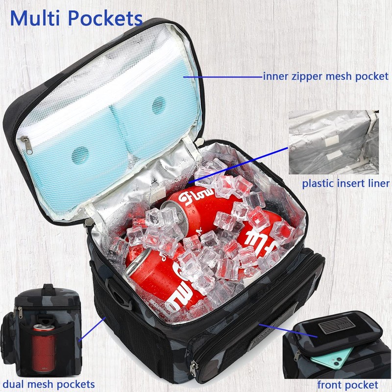 FlowFly Lunch Bag, Insulated Cooler, Thermal Lunch Box Tote with
