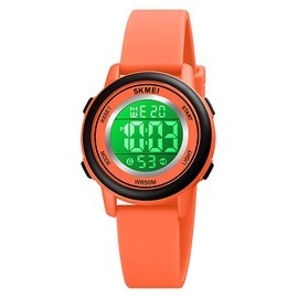 Gosasa Womens LED Digital Electrical Luminescent Silicone Outdoor Sport Waterproof Alarm Wrist Watch with Stopwatch