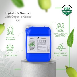 HBNO Organic Neem Oil - 8.8 lbs (4 liters) wholesale bulk offer - Ideal for Face wash, Lotions, Skincare, and hair care products.