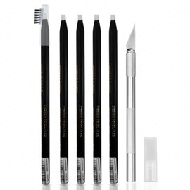 Guapa Waterproof Brow Mapping Pencils – 5 Pieces Peel-Off Eyebrow Pencil Set for Permanent Makeup, Microblading,and Henna Applications (White)