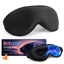 3D Blackout Sleep Mask for Women & Men - Weighted Gel Eye Mask for Sleeping with Hot & Cold Therapy, Zero Pressure Sleeping Eye Mask Blindfold, Soft Breathable Sleep Masks for Travel, Nap & Gift Set