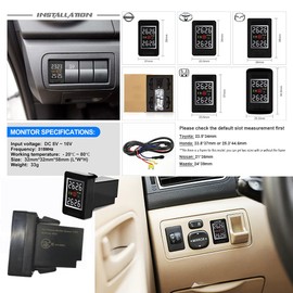 U912 Tire Pressure Monitor System TPMS Real Time Pressure Temperature Monitoring 4pcs RF Sensors Internal/External Default Slot 5 year Battery (For Nissan, w/4pcs internal sensors/battery replaceable)