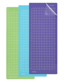 3 Pcs Cutting Mat, 12×4.5 Inch Plastic Cutting Mats for Cricut Joy,Non-Slip and Durable Cutting Mats,for Explore Air One Joy Maker Series Accessories,for Medium-Weight Materials.(Green,Blue,Purple)