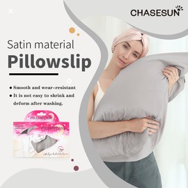 Satin Pillowcase Silky Satin Pillow Cases Satin Pillowcase for Hair and Skin Pillow Cover Silky Soft Satin with Envelope Closure Anti Wrinkle and Non Fading 1 Pack Grey