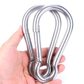 Large Carabiner Heavy Duty, 304 Stainless Steel Outdoor Carabiner Clip Spring Snap Hook,Set of 2
