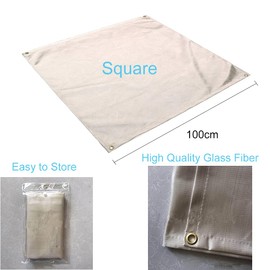 Fire Pit Mat, BBQ Fireproof Glass Mat Heat Resistant Grill Mat Flame Retardant Protector Pad for Ground, Patio, Deck, Lawn, Outdoor or Camping (Large Size:100 * 100 cm)