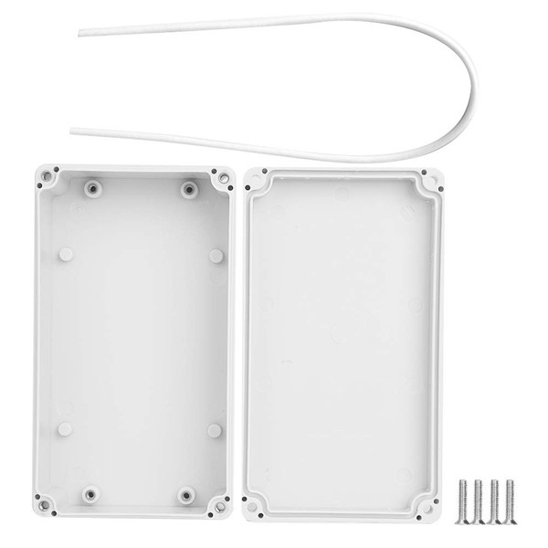 Plastic Project Box,158 x 90 x 60mm Dustproof Waterproof Junction Box Universal Enclosure White Plastic Electrical Project Case DIY for Indoor Outdoor Electrical Communications Equipment