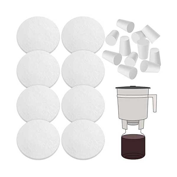 20 Pack Toddy Cold Brew Coffee Filters Include 8 Coffee Filter 12 Reusable Coffee Filter Replacement Rubber Stoppers Kit for Cold Brew System