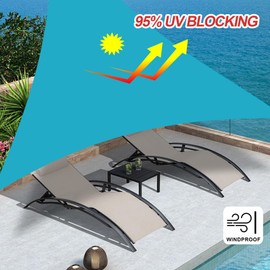 Sun Shade Sail Outdoor Patio, 16.5' x 16.5' x 16.5' Triangle Blue Waterproof & UV Blocking Canopy Sunshade Tarps for Backyard, Deck (We Make Custom Size)