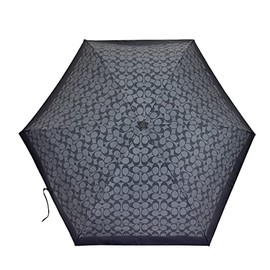 Coach FC4322 C4322 Folding Umbrella, Graphite, Signature, UV Protection, Mini Umbrella, Women's, Outlet Product, Brand: Parallel Imported, sport graphite