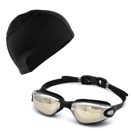 Miayical Schwimmbrille, Unisex Swimming Goggles, Wassersport Schwimmbrillen, Swimming Goggles mit 1 Badekappe, UV-Schutz Anti Nebel Kein Undicht, für Erwachsene, Geschenke für Männer Frauen, 1PC