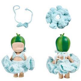 1 Set of Clothes for Sonny Angel, Green Bikini Skirt Series Fit for 3 Inch Minifigures Collectible Dolls, Cute Accessories Display and Decoration Gift for Adult Collectors