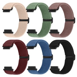 16mm 18mm Stylish and Adjustable Braided Stretchy Solo Loop Bands, Perfect Fit for Women and Men - 16mm 18mm Quick Release Straps Ideal for Smart and Traditional Watches Easy Installation - Pack of 6