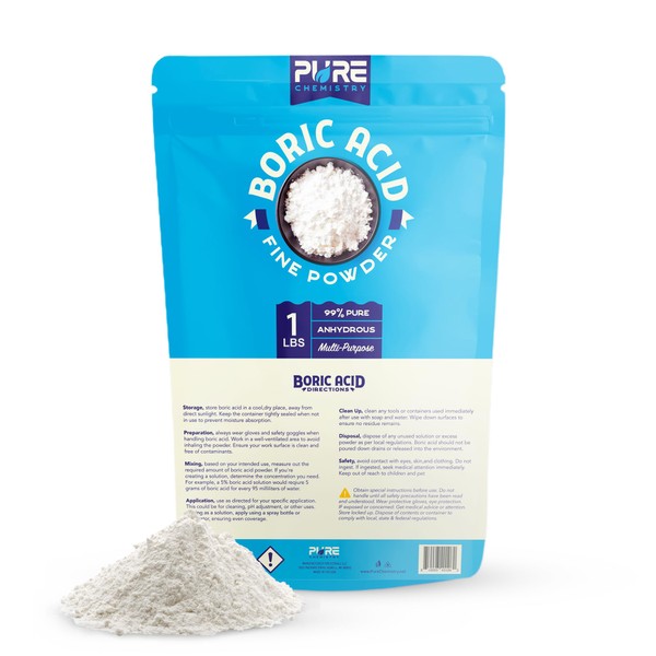 Ecoxall Boric Acid Fine Powder - 1 Pound - 99.9%