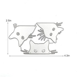 3Pcs Peeking Cats Cutting Dies for Card Making，Animals Cat Cutting Dies Cut Stencils for DIY Scrapbooking Photo Album Decorative Embossing Paper Dies for Card Making Templated+Cute Brooch Pin