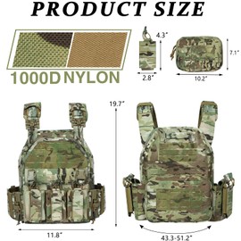 LASVENIS Quick Release Tactical Vest Adjustable Breathable Weighted Outdoor Vest for Training