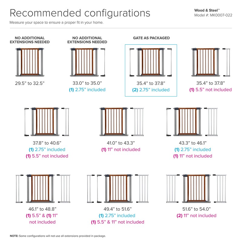 Munchkin Wood and Steel Baby Gate Extension, 5.5"
