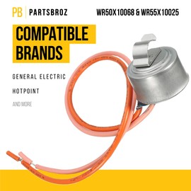 PartsBroz WR50X10068 Defrost Thermostat WR55X10025 Temperature Sensor - Compatible with General Electric Hotpoint Kenmore Refrigerator - Replaces AP3884317 AP3185407 PS1017716 - L140-30F Thermostat