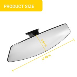 Bittwee Car Rear View Mirror, HD 360° Adjustable Anti-glare Adjustable Extra Wide Automotive Panoramic Rear View Mirror with Suction Cup, Interior Decor Universal for SUV, Truck, RV, Van