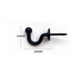 Haidong 2 Pairs European Style Curtain Hook Black Curtain Holdback Hooks Tiebacks Ceiling Hooks Screw Hooks (White)