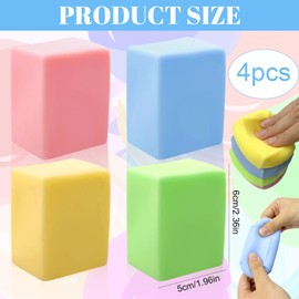 4 Pieces Pressure Toys Anti-stress Tofu Cube Dough Ball Slow Rising Nonsense Sensory Fidget Fun Toys Quiet Toys Educational Aid for Kids Hand Therapy