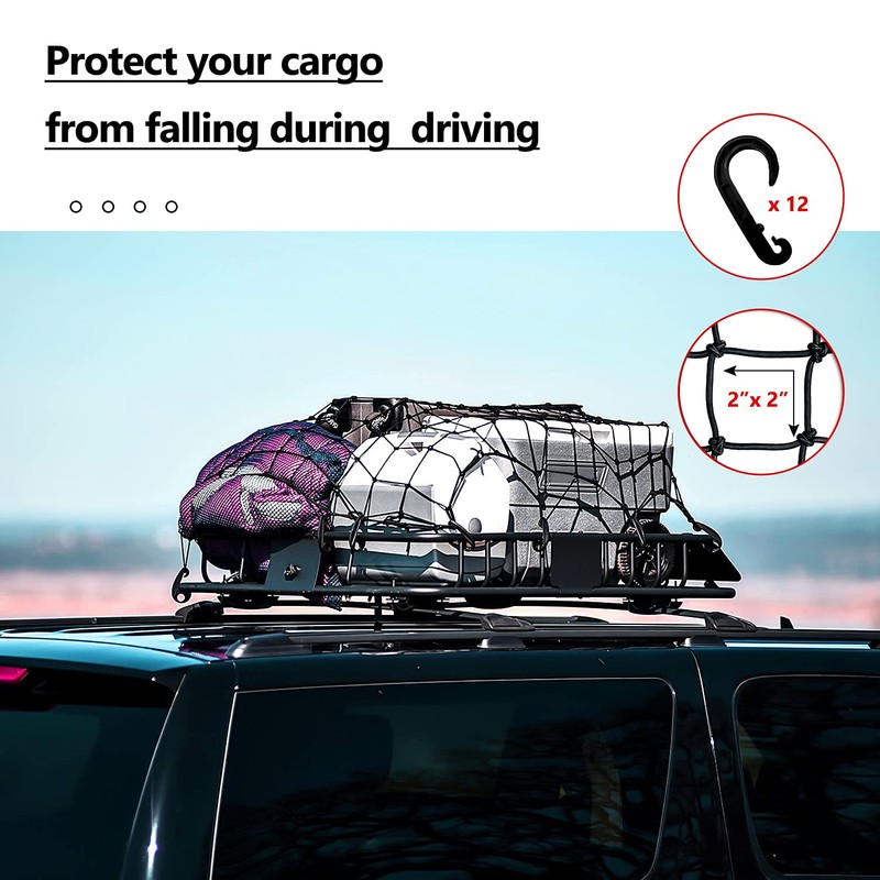 2’x3’ Bungee Cargo Net Stretches to 4'x6' for Truck Bed,Pickup