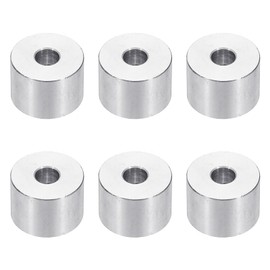 PATIKIL M6 Aluminum Spacers, 6pcs 1/4" x 3/4" Round Metal Spacers for 1/4 or M6 Screw Bolts, Unthreaded Standoff Bushing 0.6"L, 6.5x20x15mm