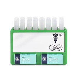 Reliance Medical REL908 Complete Eyecare Pod Station, Ideal for Minor Irritation, Sterile Saline Eye Wash Solution Kit | 20ml Pods. 24.5 cm H x 33 cm W x 2.5 cm D (Green)