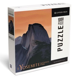 Lantern Press 1000 Piece Jigsaw Puzzle, Yosemite National Park, California, Half Dome, Orange Sky, Lithograph