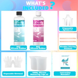 KHKD RESIN Silicone Mold Making Kit, 15A Liquid Silicone Rubber 18OZ Translucent Clear Mold Making Silicone Mixing Ratio 1:1 – Bubble-Free, Easy Demold for Resin Molds, 3D Molds, 4H Fast Cure