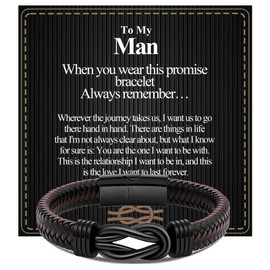 VGWON Gifts for Men Mens Gifts Mens Bracelets Birthday Gifts for Men Boyfriend Husband Fiance Friendship Bracelet 30th 40th 50th 60th 70th 80th Birthday Gifts for Men Men's Bracelets