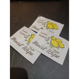 D&W Fine Pack Moist Towelettes Wet Nap Wipe, Individual Wrapped, Lemon-scented ~ 50 Pack