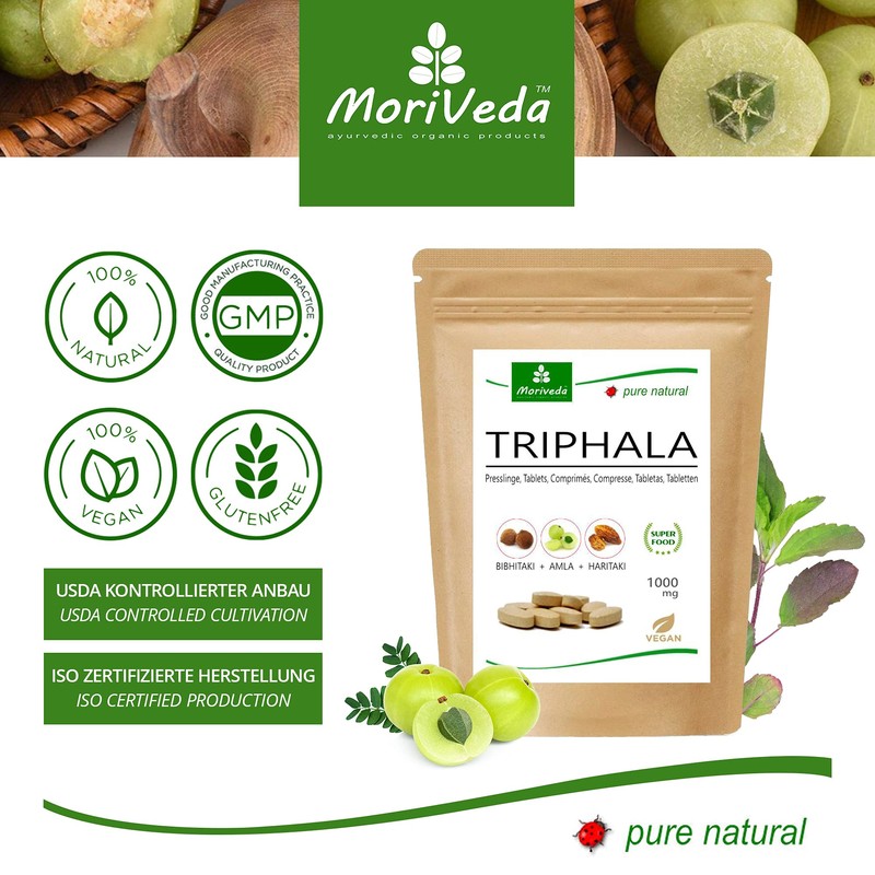 Triphala Pellets 1000 mg (120 or 360 Pieces) Ayurveda Royal