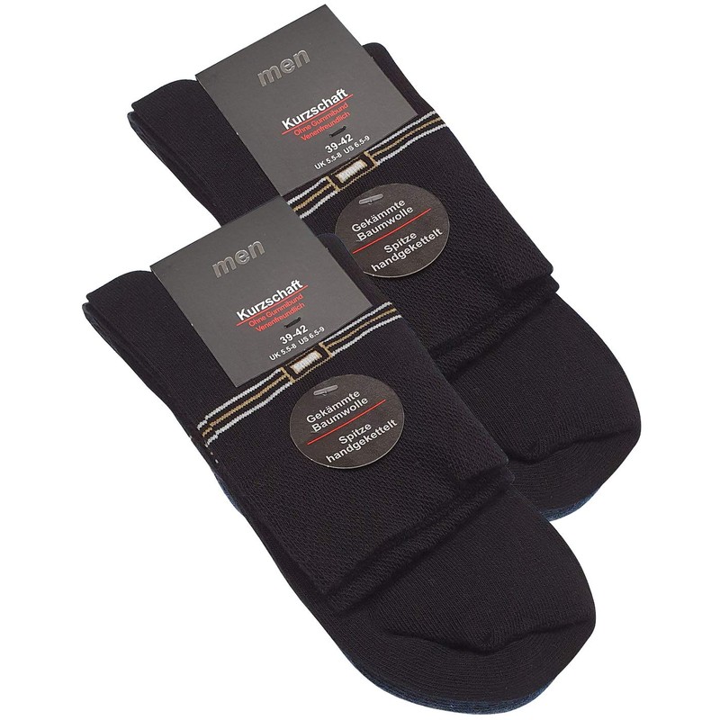 6 Pair Mens Cotton Quarter Socks, without elastic cuff, seamless