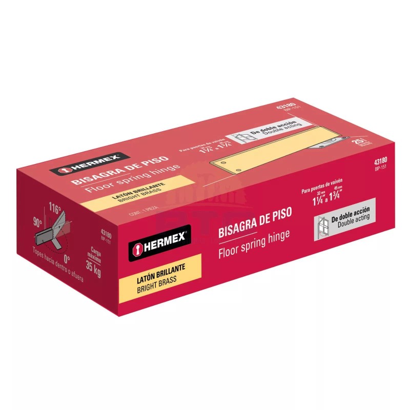 Hermex BIP-151 Double action floor hinge, brass-plated steel