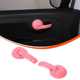 Suitable for Fiat 500 2010-2024 Car Inner Handle Panel Decorative Cover, Car Accessories Interior for Abarth 595 2010-2024, Car Inner Handle Cover Trim (Pink)