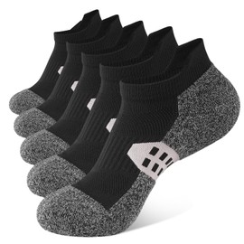 BUDERMMY Ankle Compression Socks for Women Running Athletic Socks Low Cut with Arch Support 5 Pair (US, Numeric, 9, 11, Regular, Regular, Black 5 Pairs)