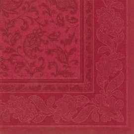 Royal Collection Napkins 1/4 Fold 40 cm x 40 cm Bordeaux Ornaments Dark Red Pack of 100