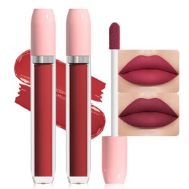 BINGBRUSH Super Stay Matte Longwear No-Budge Liquid Lipstick Makeup,Highly Pigmented Color and Instant Shine, Cheeky, Soft Matte Lip Cream Lightweight Lipgloss (19#&20#, Pack of 2)