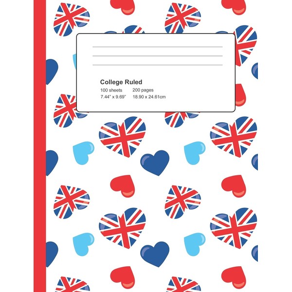 College Ruled Composition Book: Perfect London England Notebook 200 Sheets