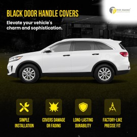 Trim Illusion Snap On Gloss Black Car Door Handle Cover Trim Compatible with Kia Sorento 2016-2020 No Smart Key, DH6317BLK