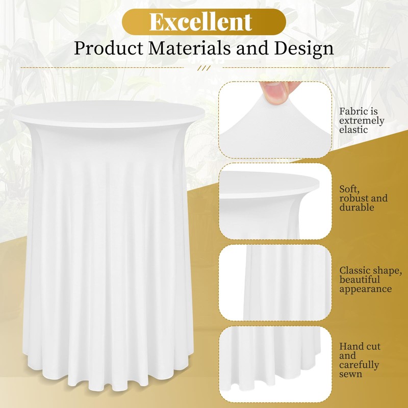 Lumaycens 2 Pack Cocktail Table Covers with Skirt 32x43in White