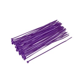 sourcing map Pack of 100 Marking Cable Ties, Purple, 150 mm x 2.5 mm, Self-Locking Cable Ties Set, Durable Cable Ties, Resealable Cable Organiser for Cable Management, Cable Protection
