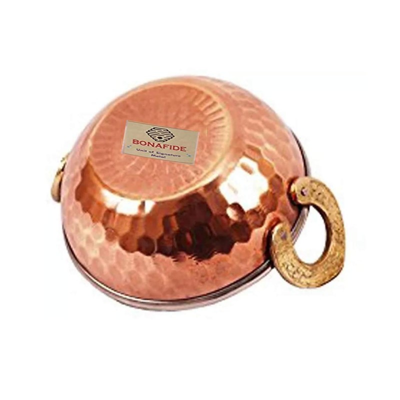 bona fide copper Serving Bowl,Stainless Steel Hammered Karahi and bowl