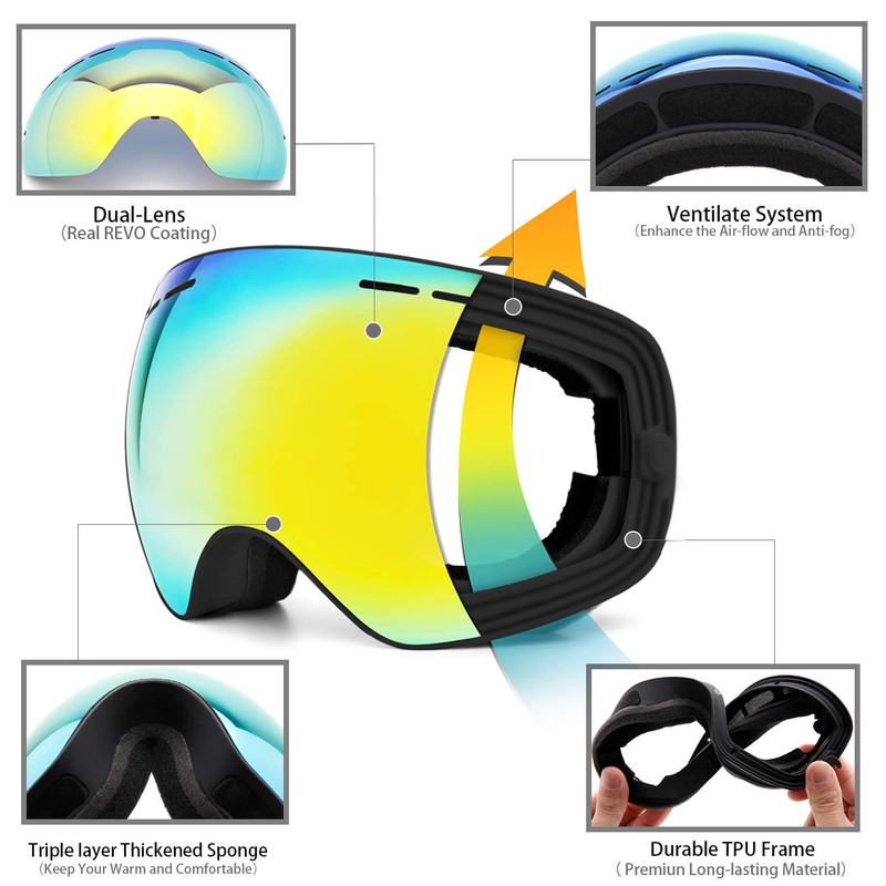 Juli Snowboard & Ski Goggles for Kids - Premium Snow