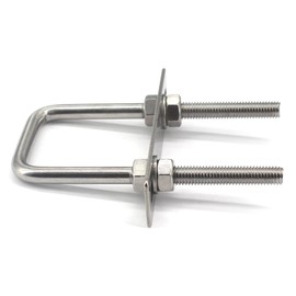 304 Stainless Steel Square U Bolts with Hex Nuts, Frame Plate, Round Washers, M6x30x55