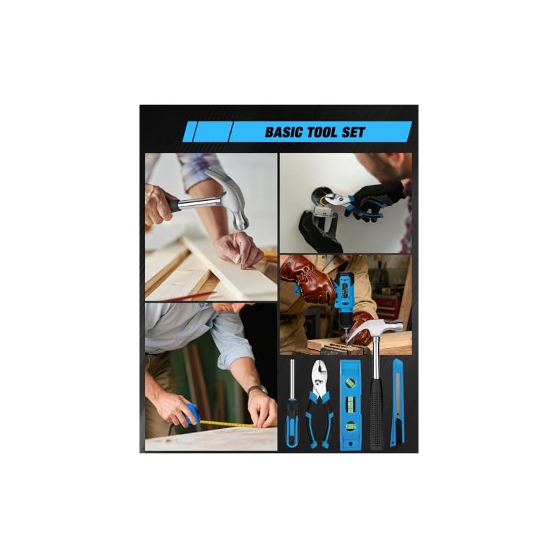 139-Piece Tool Set - Tool Kit with 8V Cordless Drill